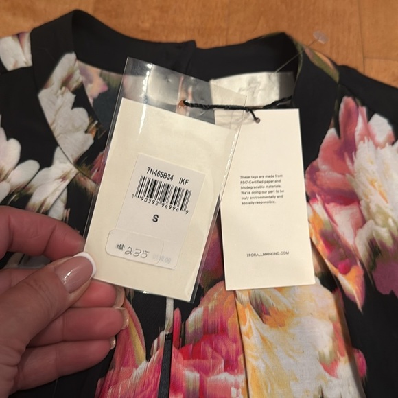 For all man kind Floral Black and Pink Women's Top - Picture 8 of 12